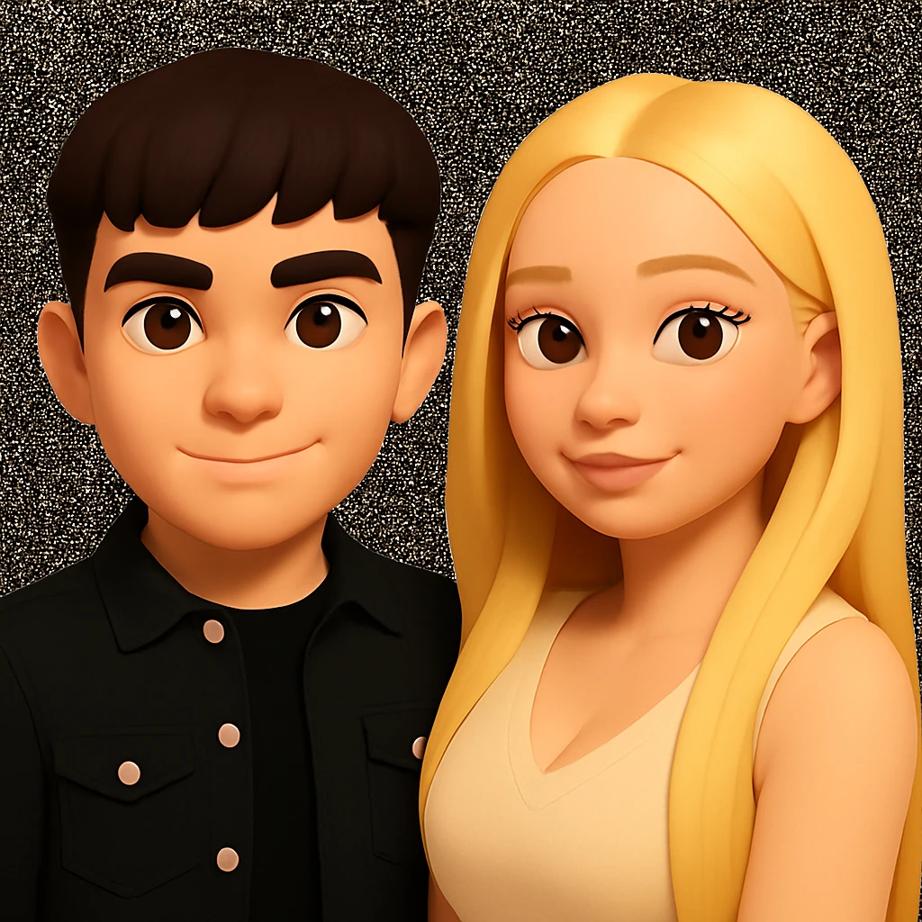 Slightly increase the volume of the upper body of the girl and shift her slightly to the right, preserving the style of the image. emoji