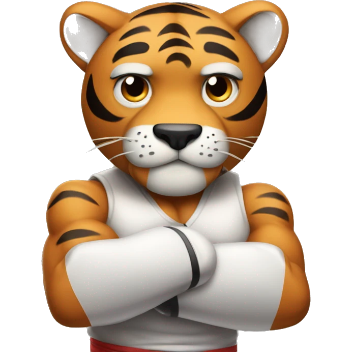 Tiger boxer with his arms crossed emoji