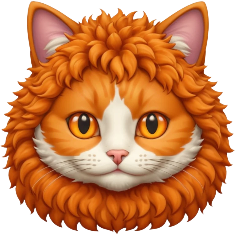 curly haired head cat emoji