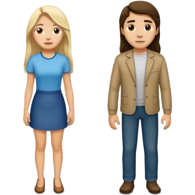 A road where one woman is standing at the beginning of the road and the man at the end of the road emoji