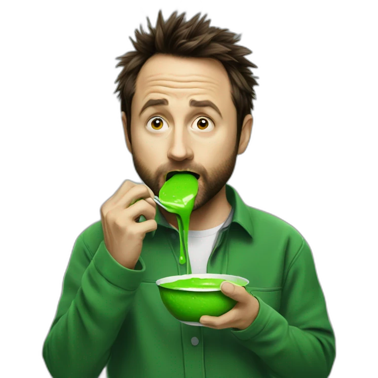 Charlie day eating green paint emoji