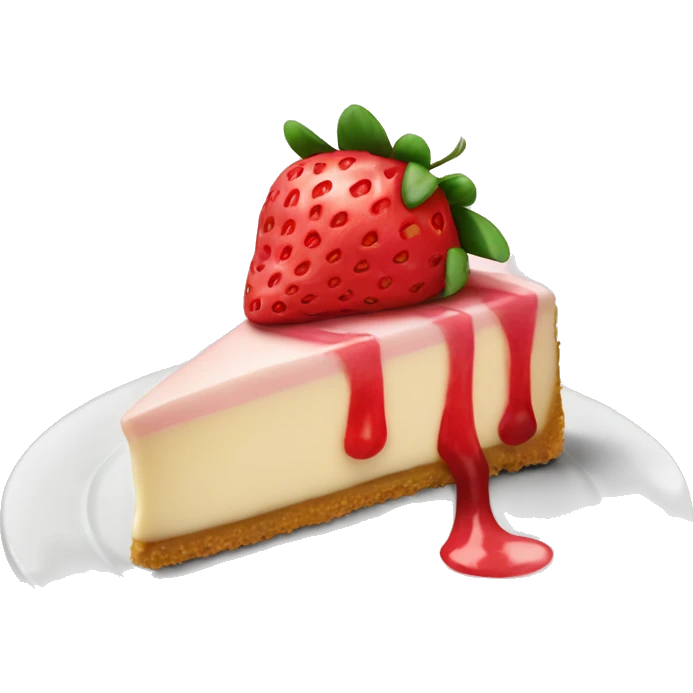 strawberry fost Cheesecake on a Plate emoji