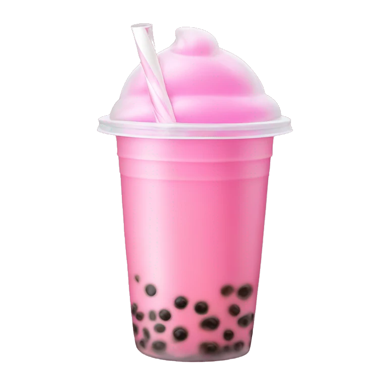 Bubble tea pink color emoji