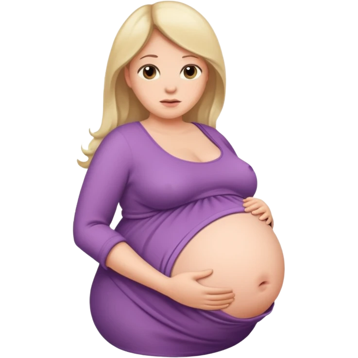 heavily pregnant woman with extremely abnormally huge overdue belly emoji