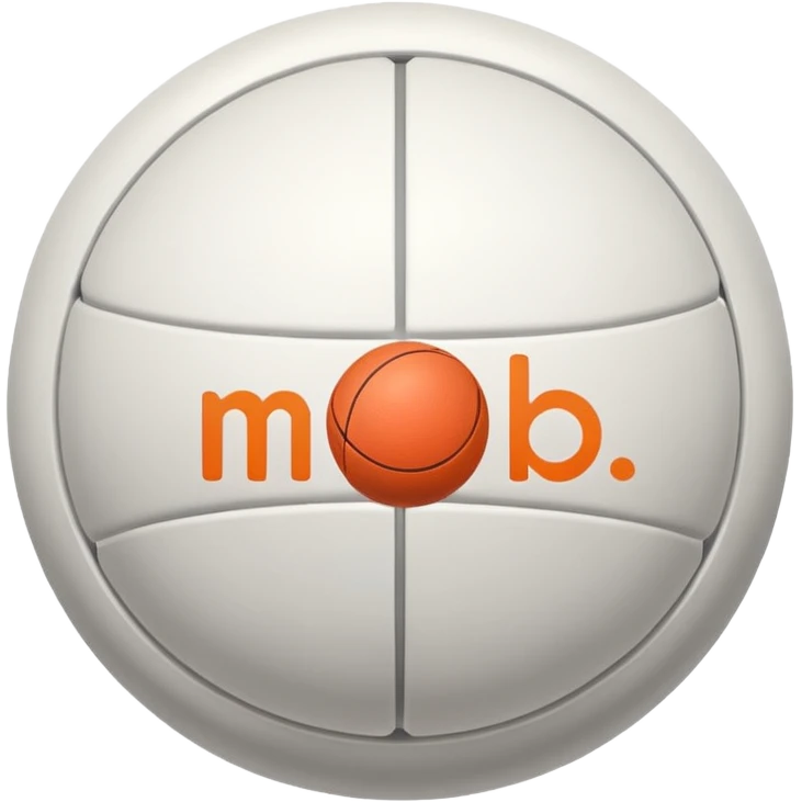 Pull-ball with MB written in the circle in on it emoji