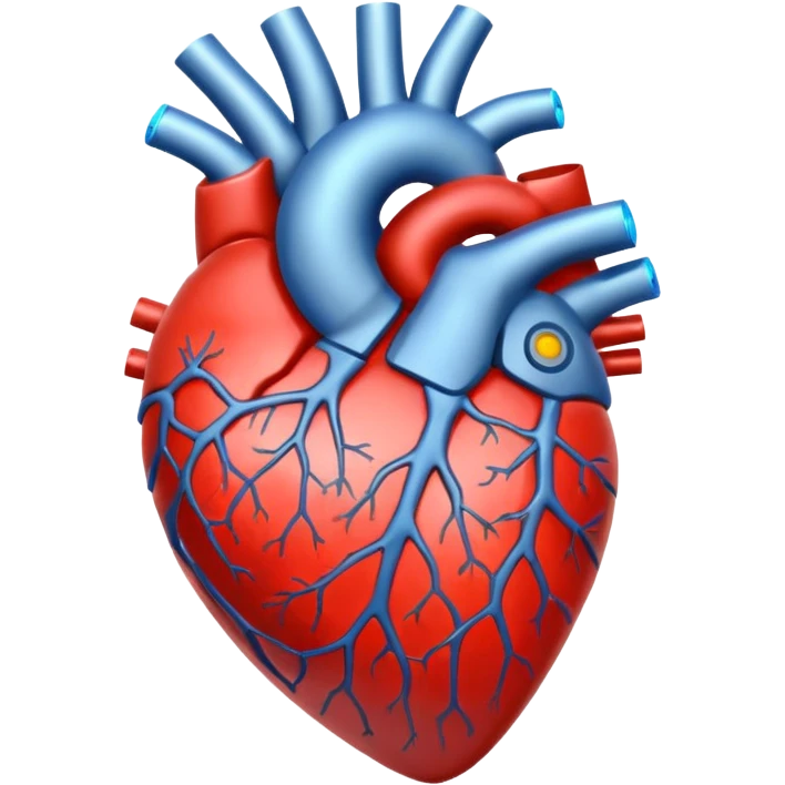 Heart overcharged, veins glowing like circuitry emoji