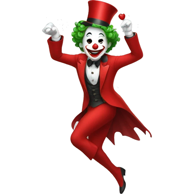 Dancing joker in red dress emoji