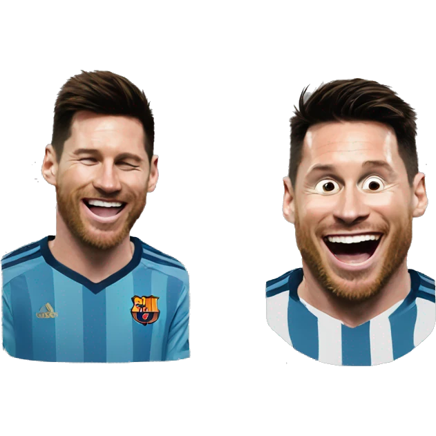 Messi laughing ronaldo crying emoji