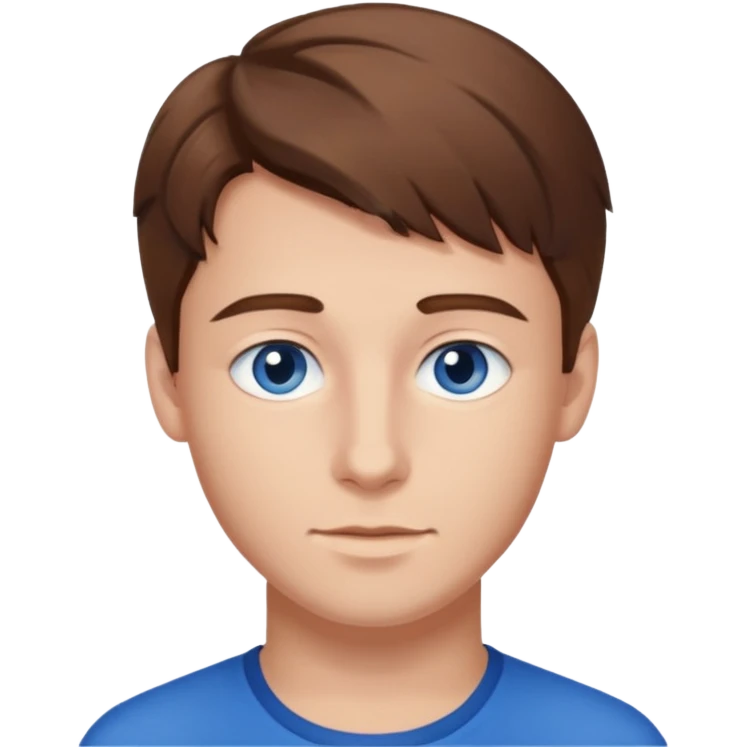 three d German 20 year old male brown-dark hair blue eyes  emoji