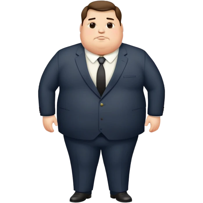 obese unattractive man in formal suit emoji