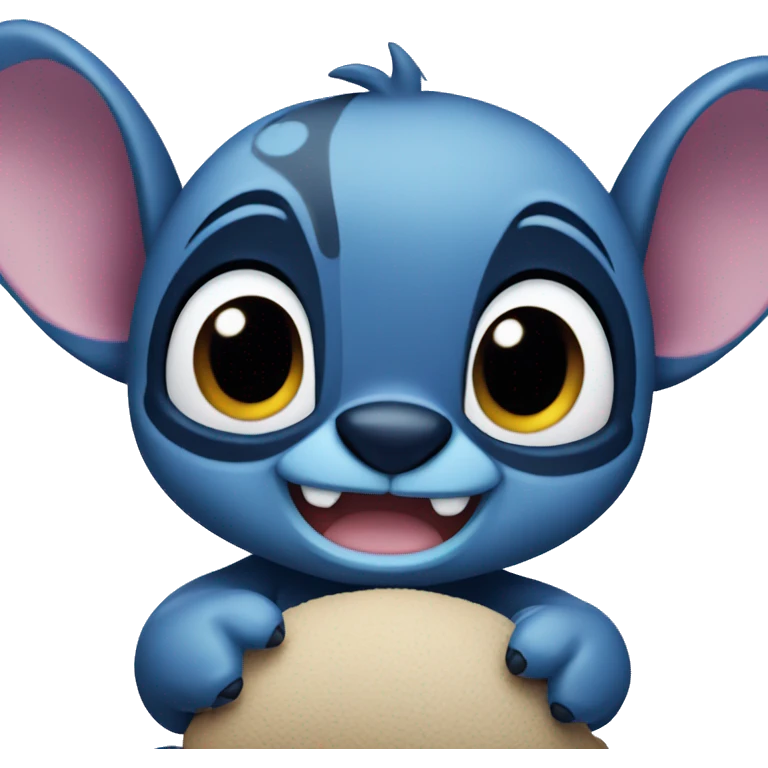 Cute stitch, holding a teddy bear emoji