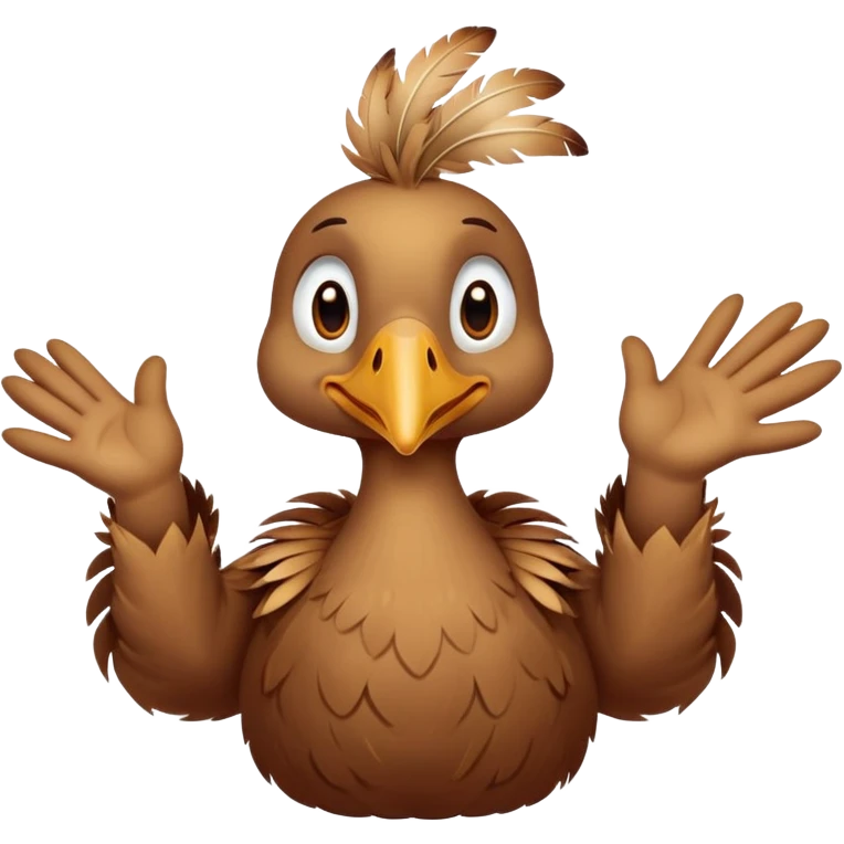 Dodo, 2d cartoony, with a 2 hands what clapping together saying "Don't cook again daym" emoji
