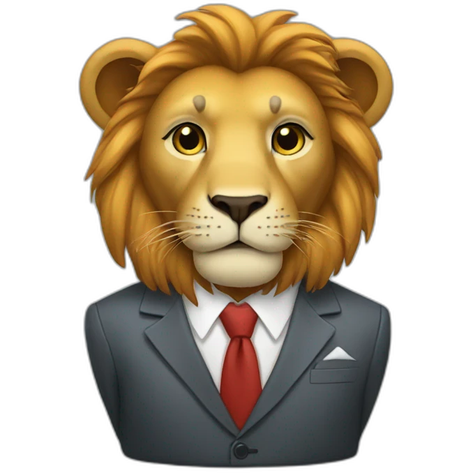 Lion wearing a suit emoji