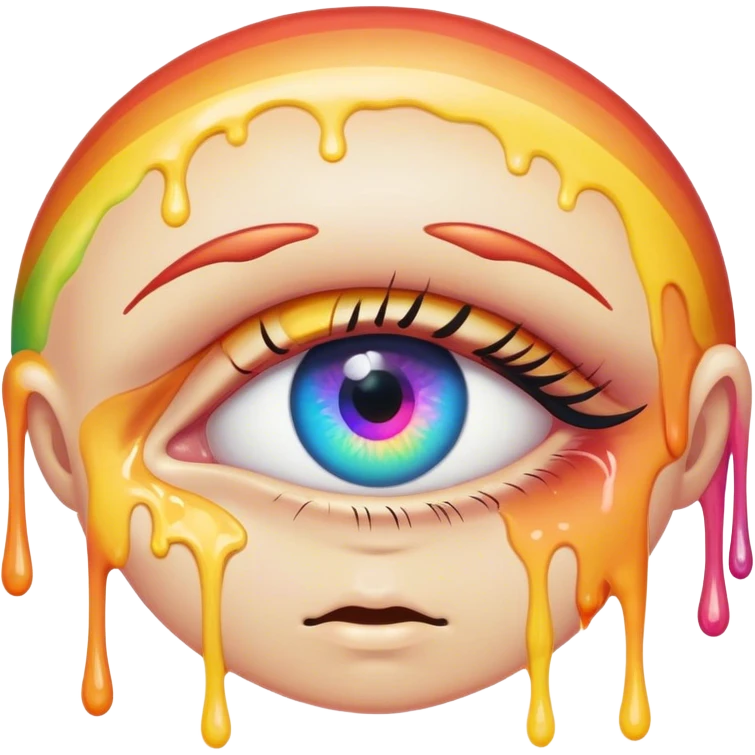 weird melted rainbow eye emoji