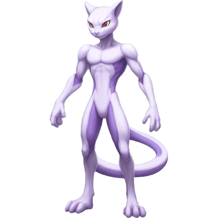Anthro Mewtwo-Pokémon full body emoji