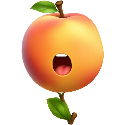 Plump peach sticking tongue out  emoji