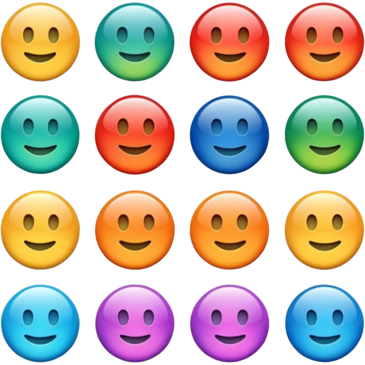 a colourful button not 3d or shading only 1 button no smiley face only 1 button  emoji