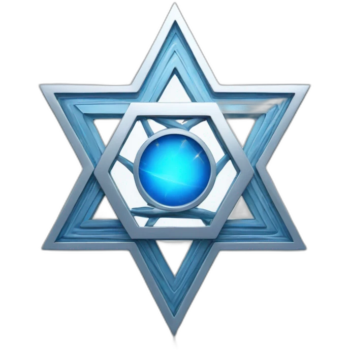 blue and silver jewish star laser emoji