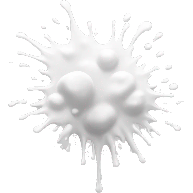 white paint splash, keep the same share, but remove the volume emoji
