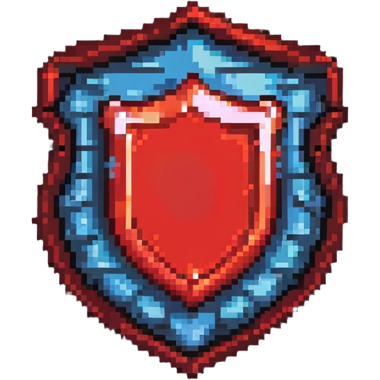 simple red magical code shield with aura emoji