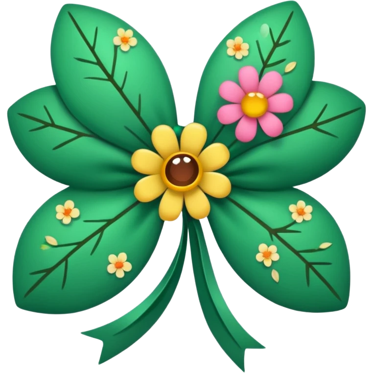 forest character small bow with flower petals emoji