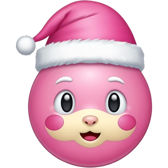 christmas cute sticker, pink emoji