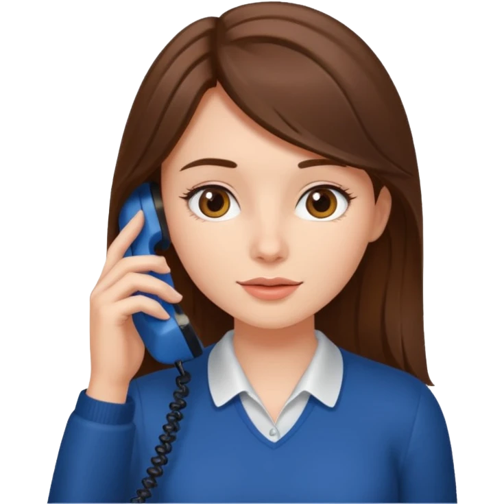 ￼ Brunette Haired Girl on the phone  emoji