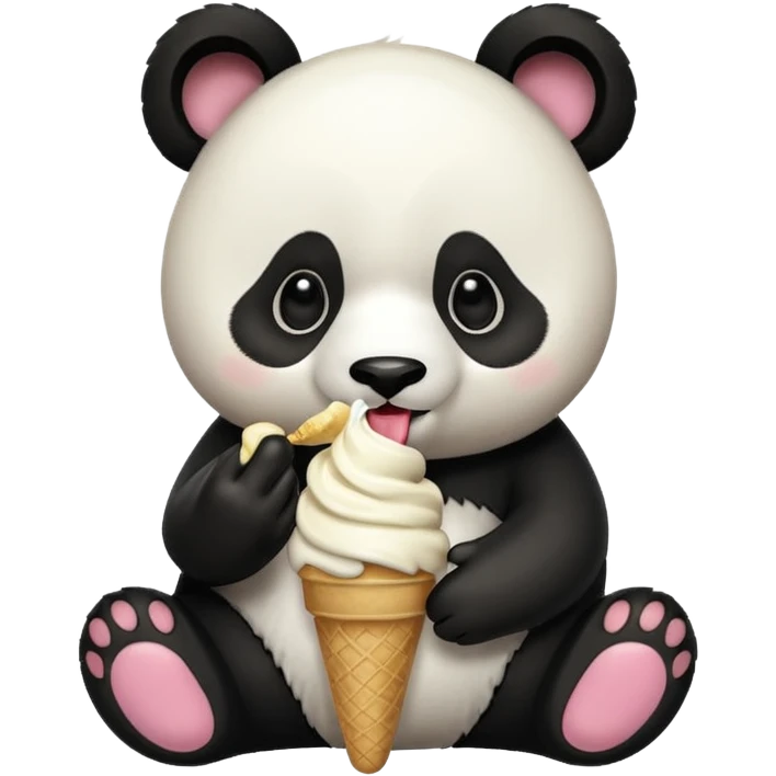 Panda eating ice cream emoji