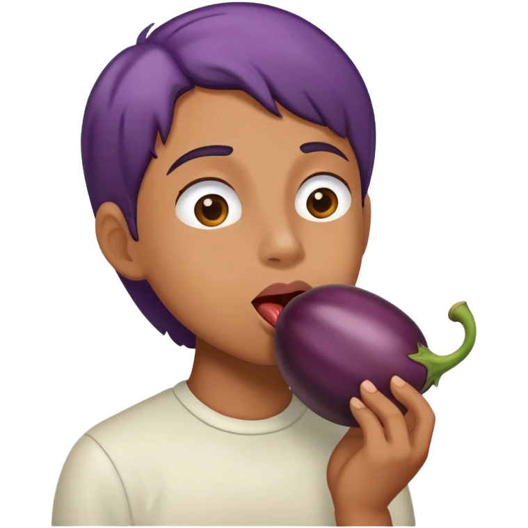 licking eggplant emoji
