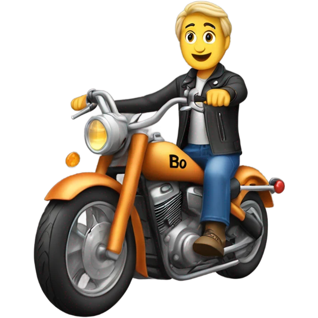 Bob riding a motorcycle ￼ emoji