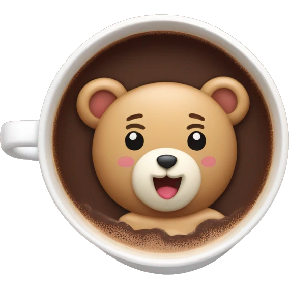 Teddy bear inside of a cup of hot chocolate emoji