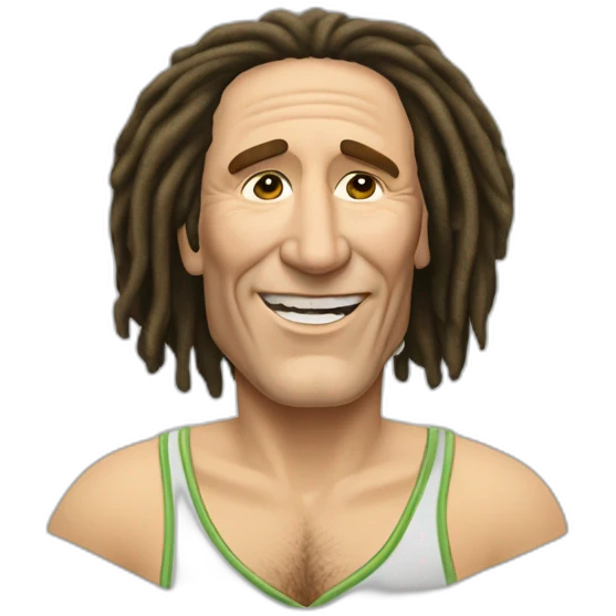 Gérard Depardieu dressed liké Bob marley emoji