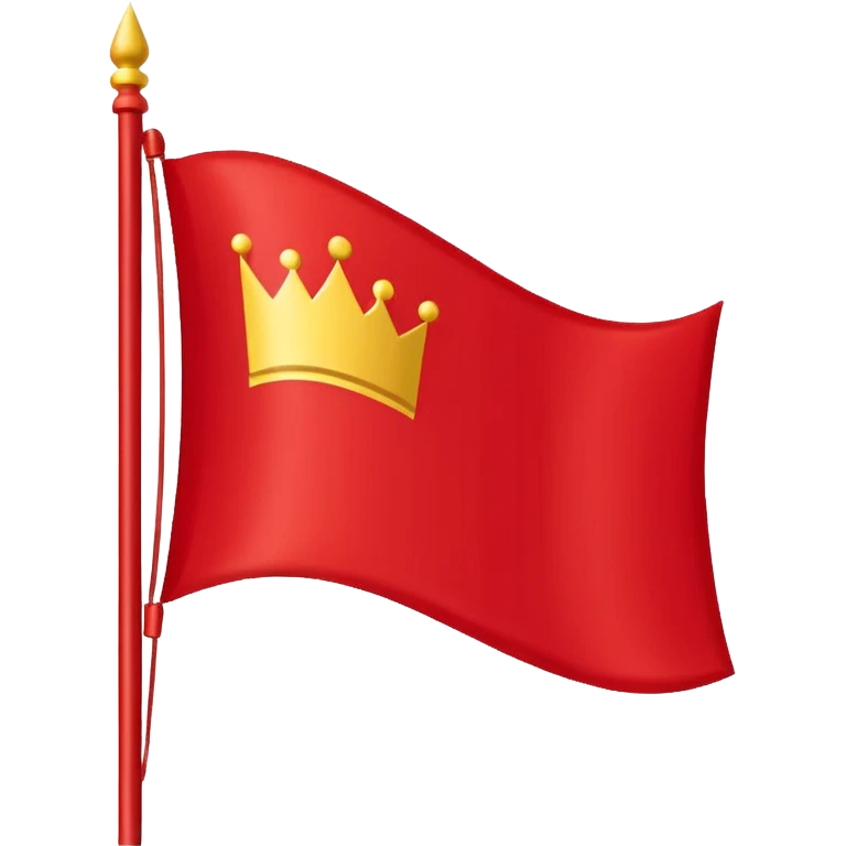 “Plain red waving castle-style flag emoji, flat clean lines, no symbols, no markings.” emoji