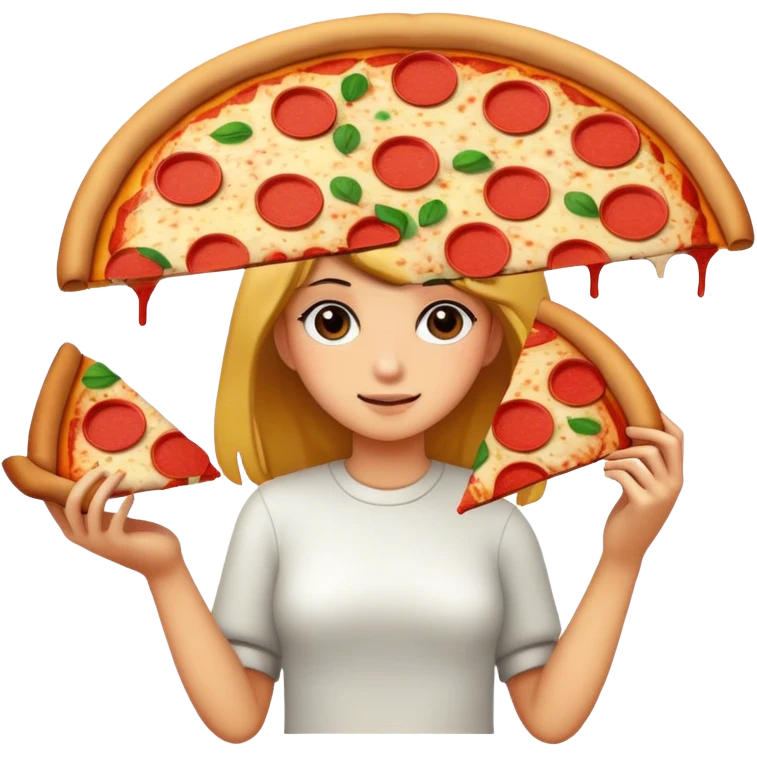 Pizza, girl emoji