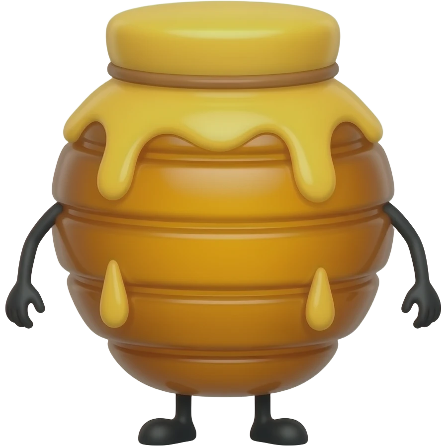 Honey bottle with legs without arms emoji