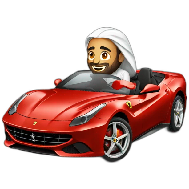 Saudi guy riding ferrari emoji