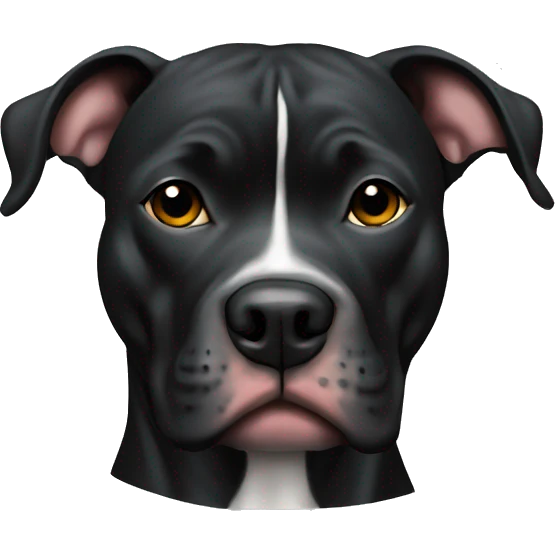 All Black pitbull with a thinking face emoji