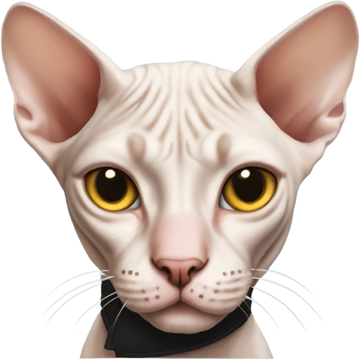 Sphynx cat without one eye with a pirate patch emoji