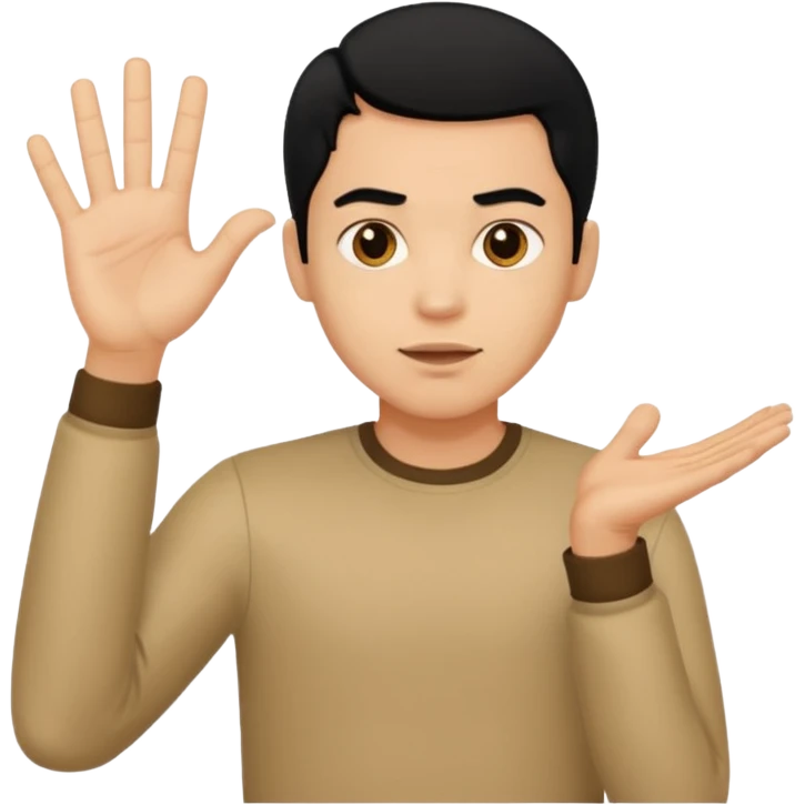 light skin black hair man gesturing no emoji