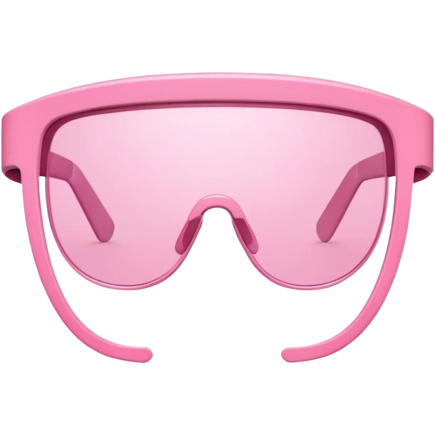 abstract minimal pink visor glasses, geometric simplicity, one continuous lens emoji