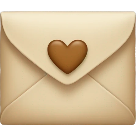 beige letter with beige heart emoji