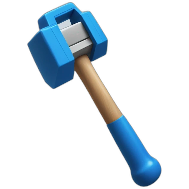 BIG BLUE HAMMER with words MEGABAN emoji