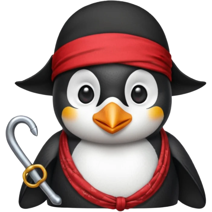 Penguin pirate emoji