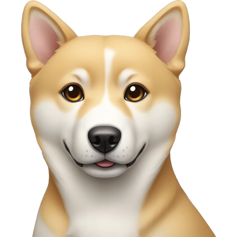 jindo dog with white on right side of face emoji