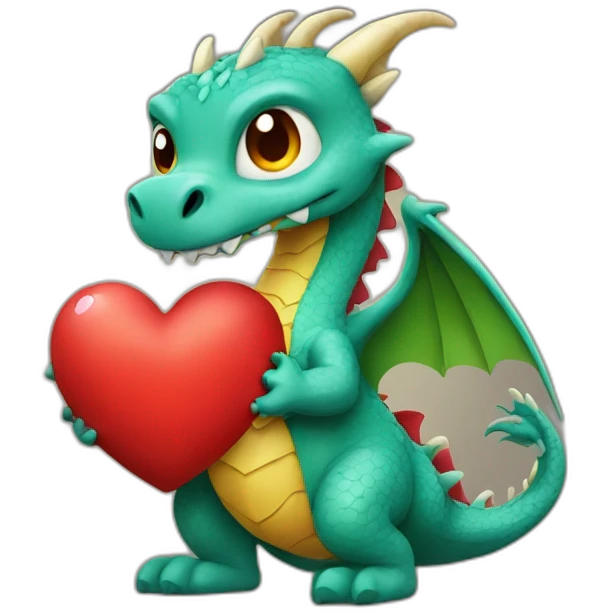 dragon holding a heart emoji