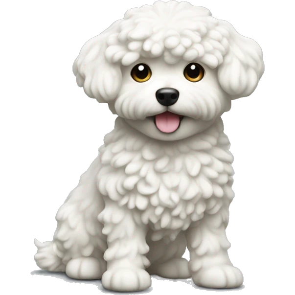 Mini toy dog White curly emoji