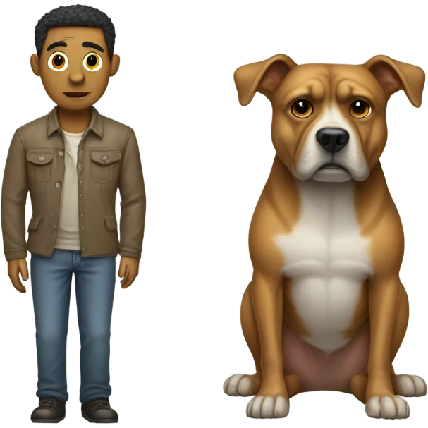 half dog half man with hands in his pockets emoji