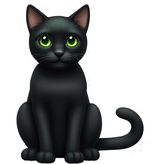 Cute Black cat with green eyes emoji