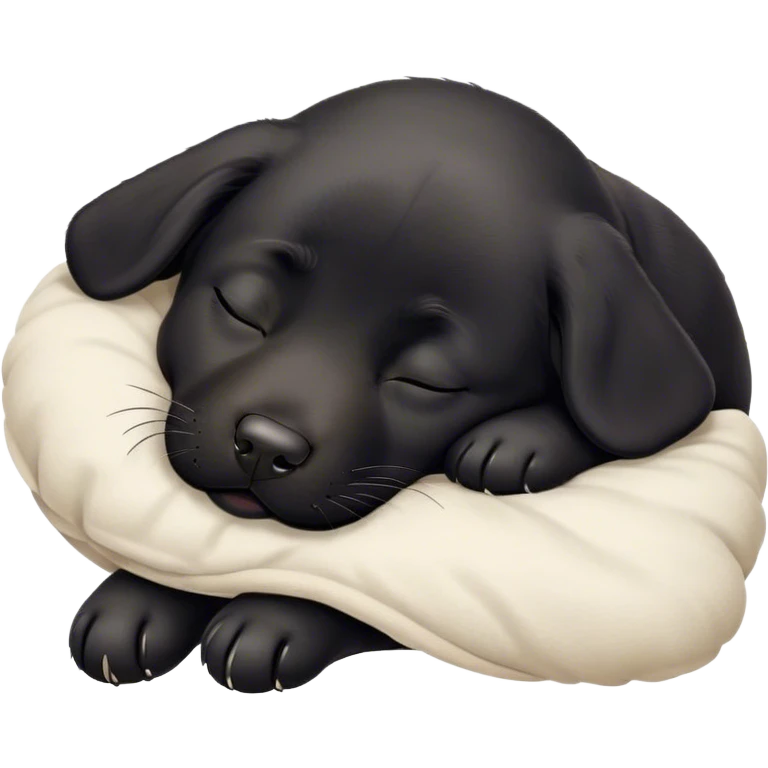 Meme-Worthy Cute Sleeping Black Labrador Portrait Emoji, Head resting peacefully with a contented smile, showcasing a delightfully robust build and a luxuriously soft black Fur, eyes shut in a serene nap, Simplified yet hilariously adorable features, highly detailed, glowing with a soft, drowsy light, high shine, relaxed and utterly lovable, stylized with an air of playful laziness, bright and heartwarming, soft glowing outline, capturing the essence of a comically sleepy companion, so meme-worthy it feels like it could instantly become the next viral sensation of adorable slumber! emoji
