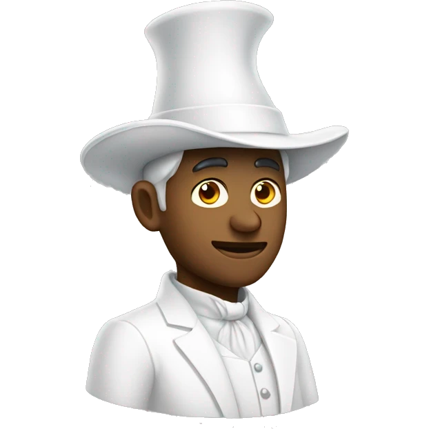a men wearing white magicien hat side look emoji